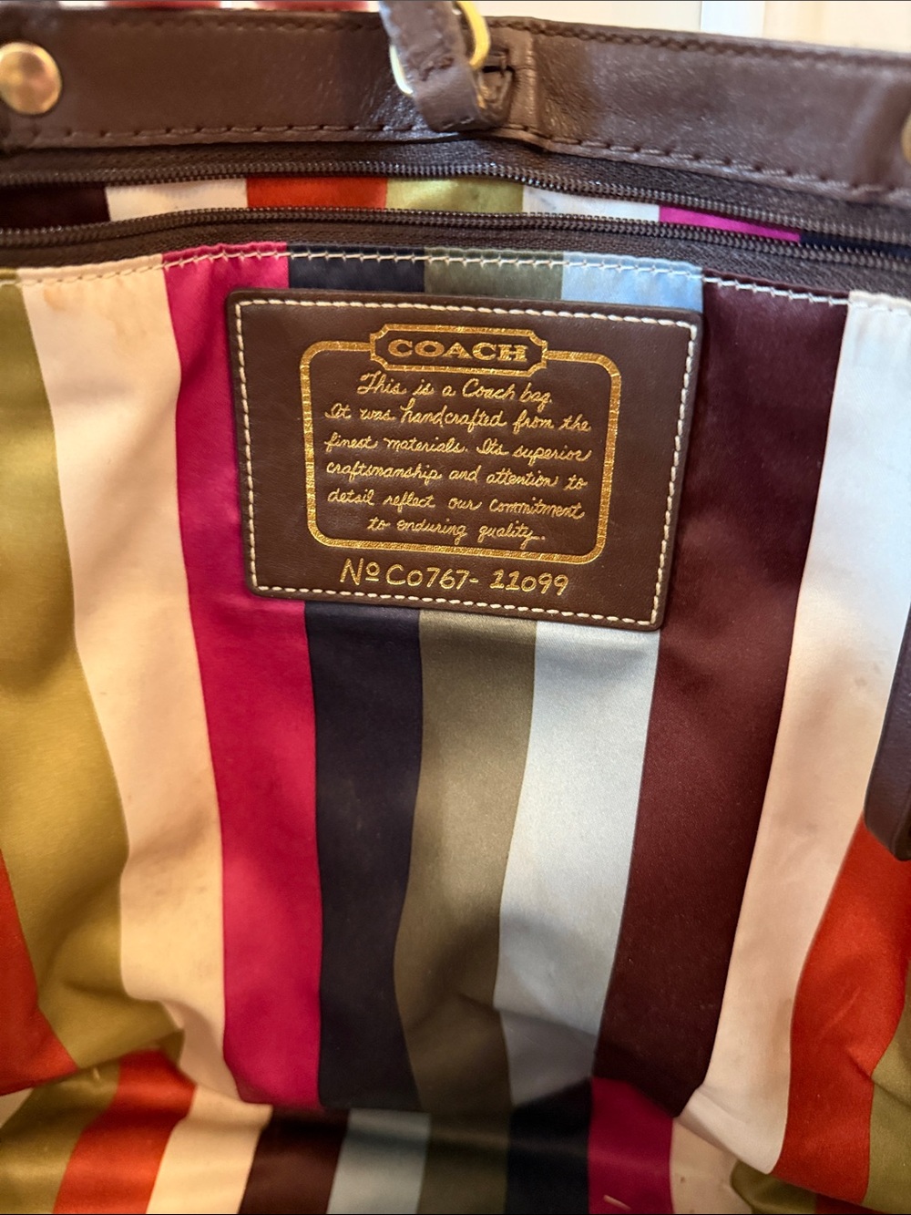 Coach Signature Canvas Tote in Brown and Tan - Picture 2 of 5